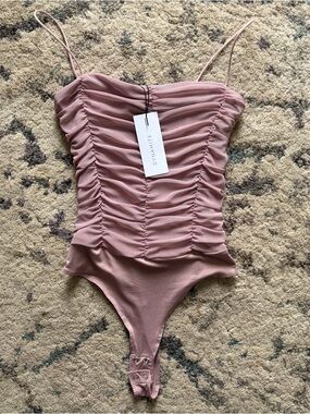 3/$25!!! NWT Dynamite Ruched Mesh Bodysuit
